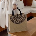 Large-capacity bag female 2022 net red linen commuter large bag tutoring bag mommy bag shoulder tote bag female